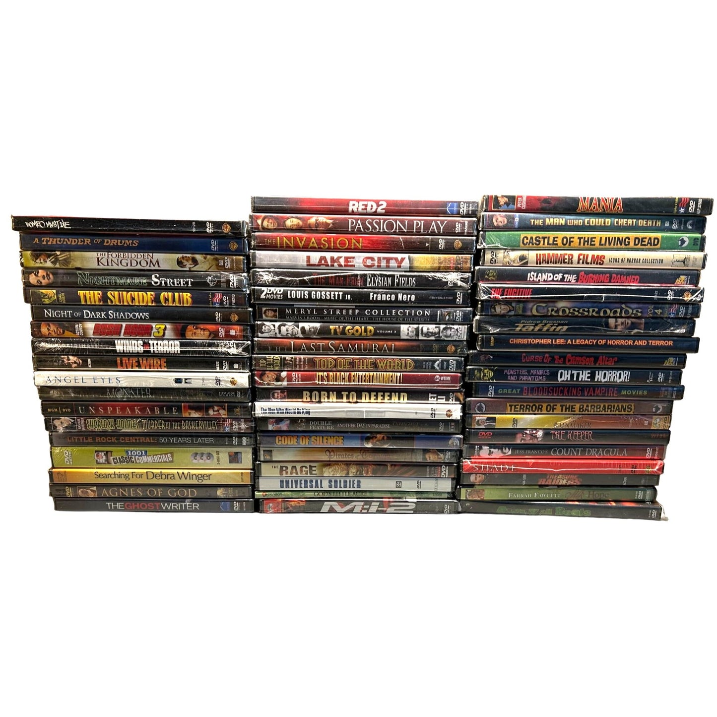 BULK LOT 118 BRAND NEW SEALED DVDS multiple genres SJ4