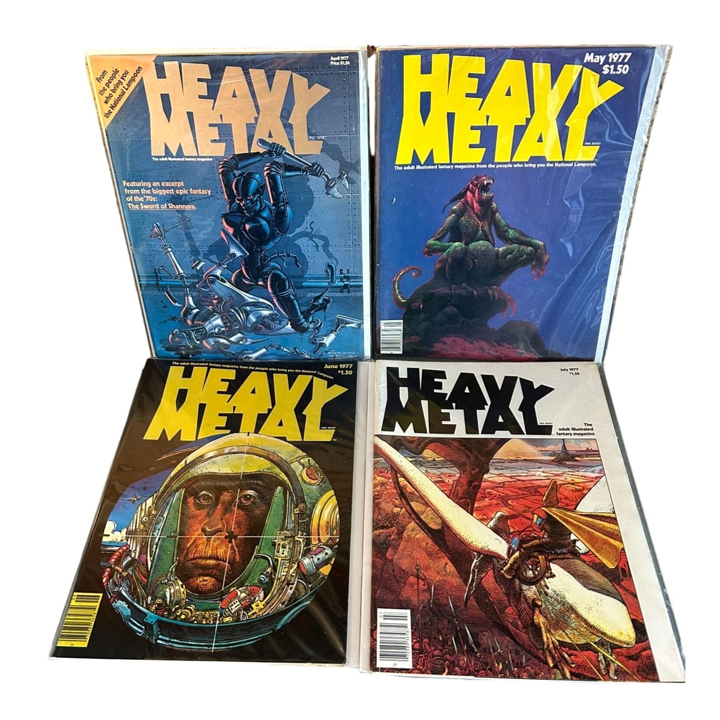 Heavy Metal Magazine - Full Run Apr. 1977 - July 1981 #1-52 Ex. Cond. Boarded