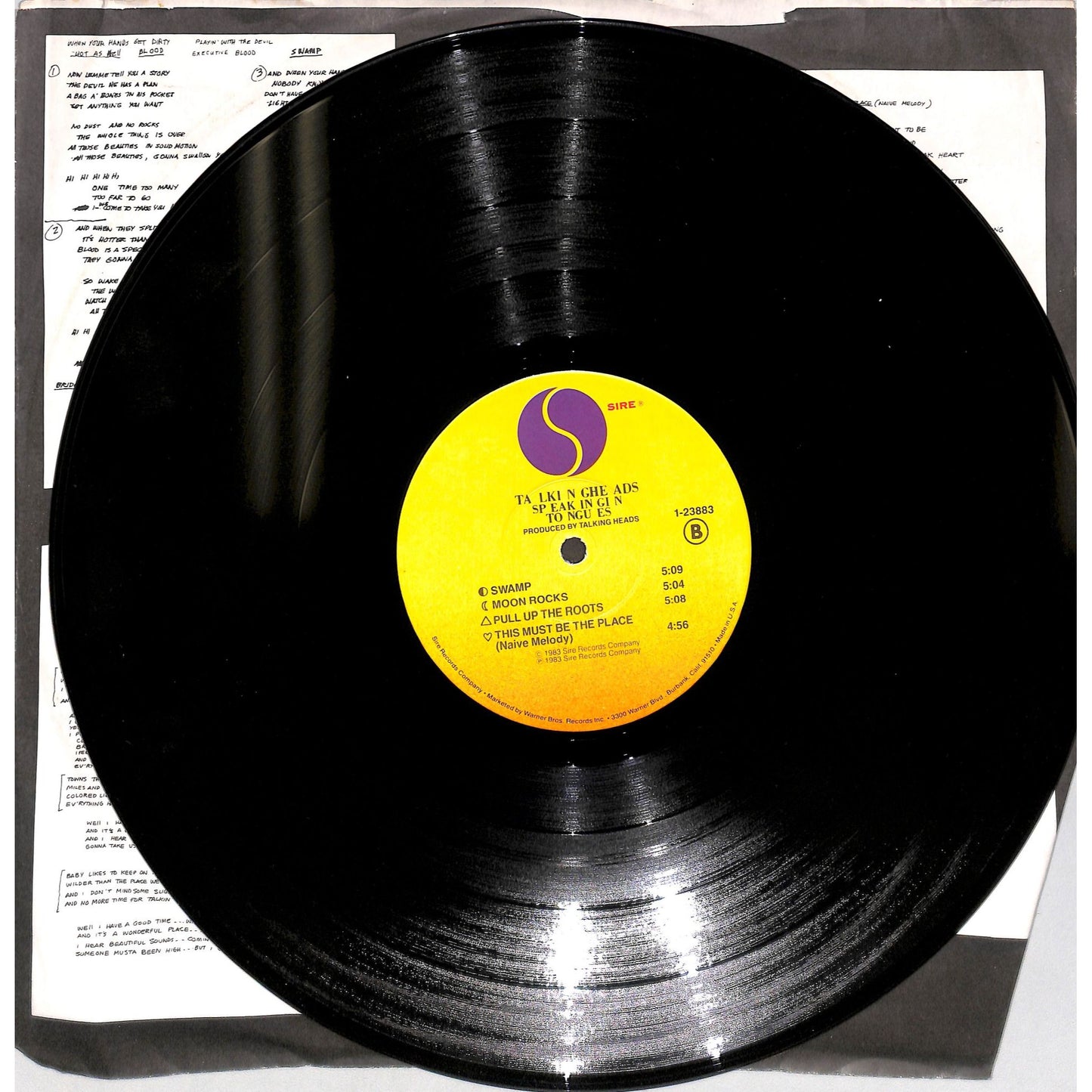 Talking Heads - Speaking In Tongues Vinyl Record 1-23883 NO SLEEVE