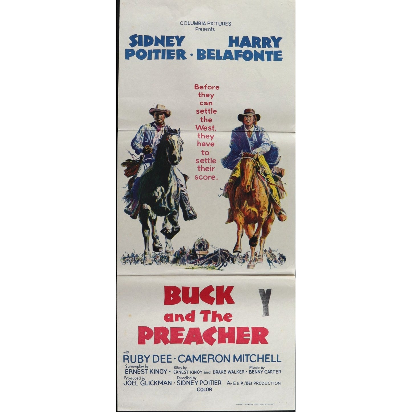 Buck and the Preacher (1972) Original Australian Day Bill Movie Poster