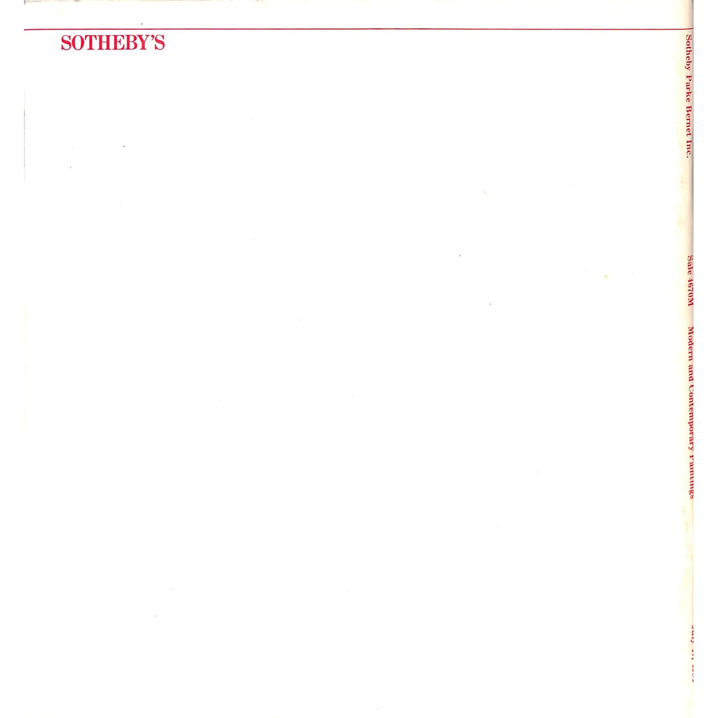 Sotheby's Modern and Contemporary Art Auction Catalog July 17, 1981