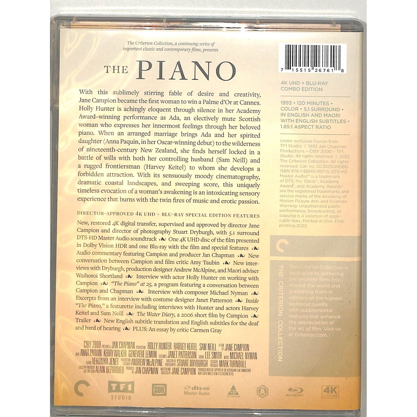 The Paino (1993) The Criterion Collection Blu Ray Disc Vg w/ Inserts