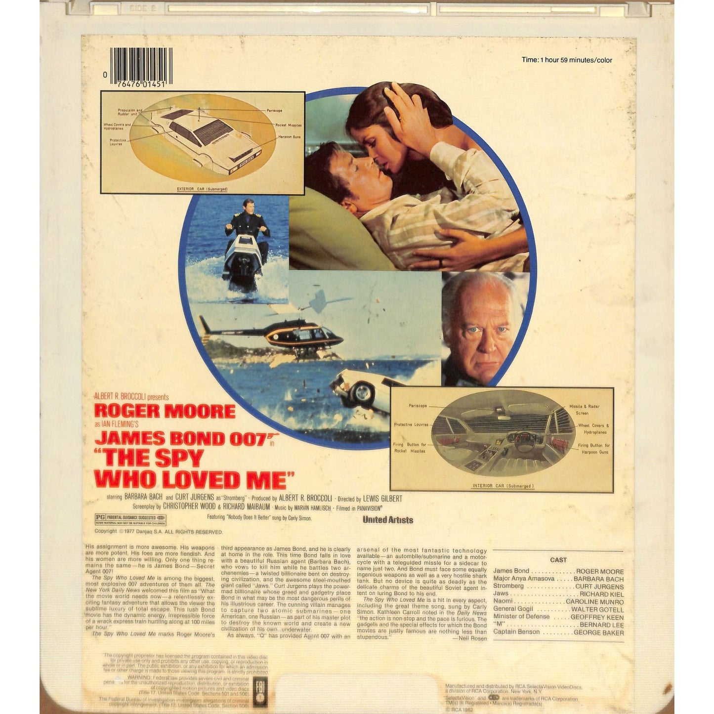 The Spy Who Loved Me (1977) Vintage CED Videodisc TESTED WORKING