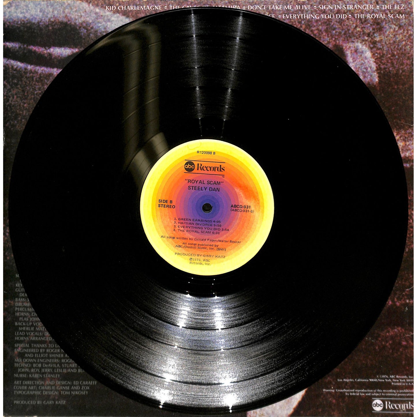 Steely Dan - The Royal Scam Vinyl Record ABCD 931