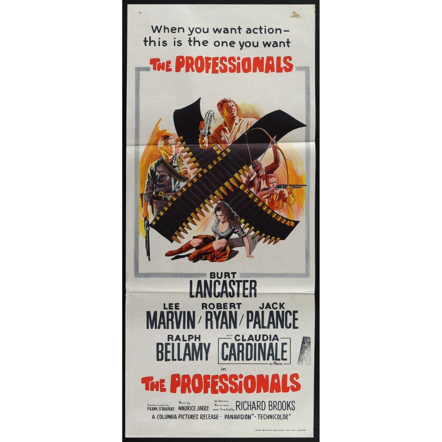 The Professionals (1966) Original Australian Daybill Movie Poster