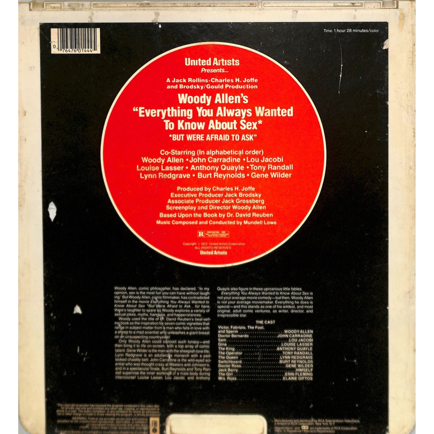 Everything You Always Wanted to Know About Sex (1972) Vintage CED Videodisc