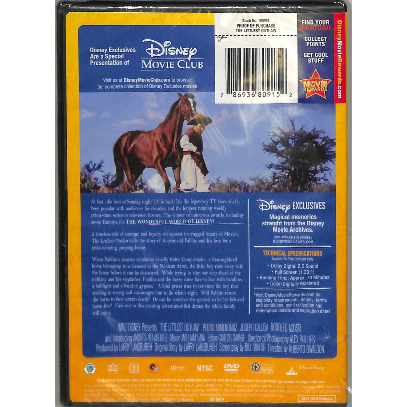 The Littlest Outlaw (1955) Sealed DVD