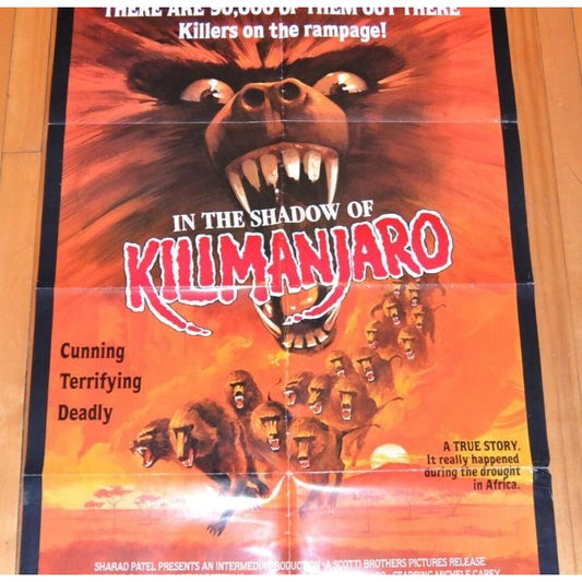 In the Shadow of Kilimanjaro (1985) Original Movie Poster Folded 27x41