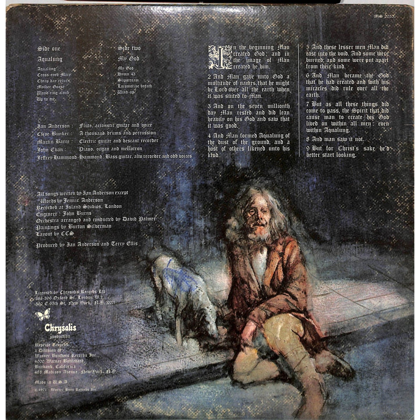 Jethro Tull - Aqualung Vinyl Record MS 2035