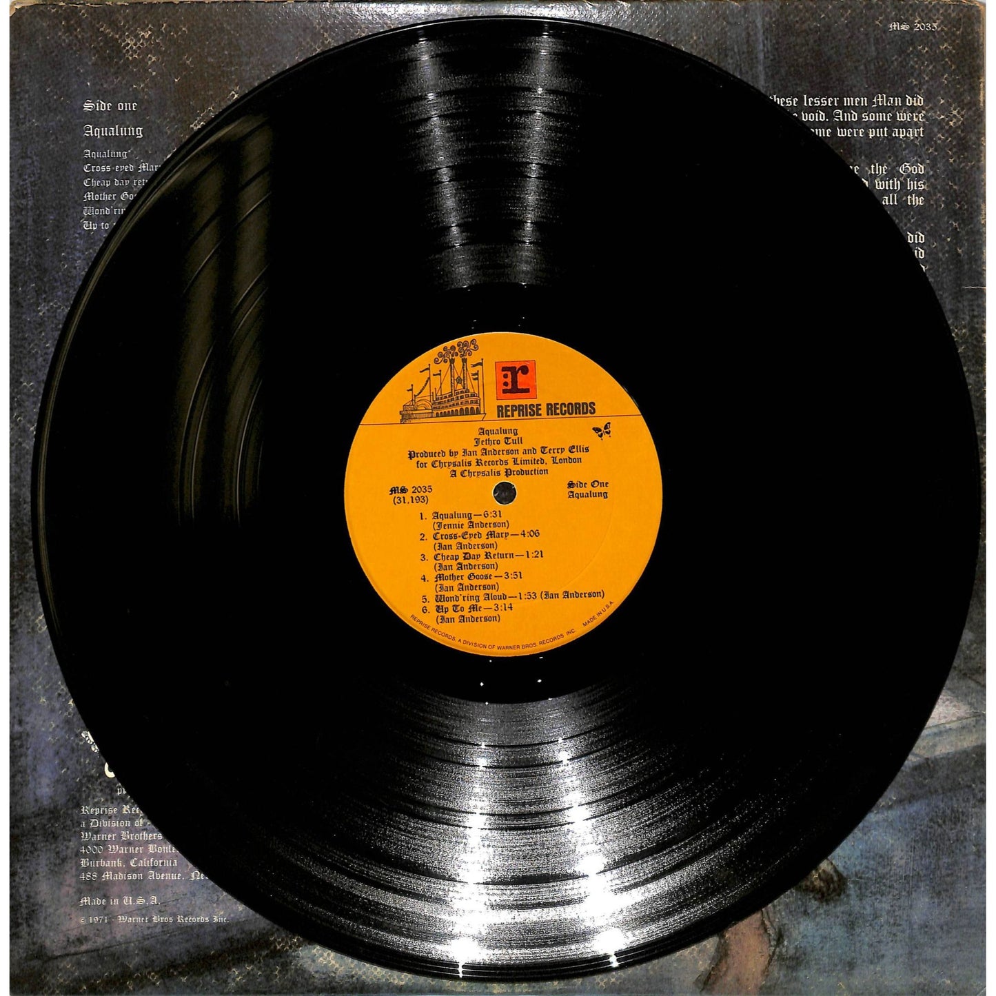 Jethro Tull - Aqualung Vinyl Record MS 2035
