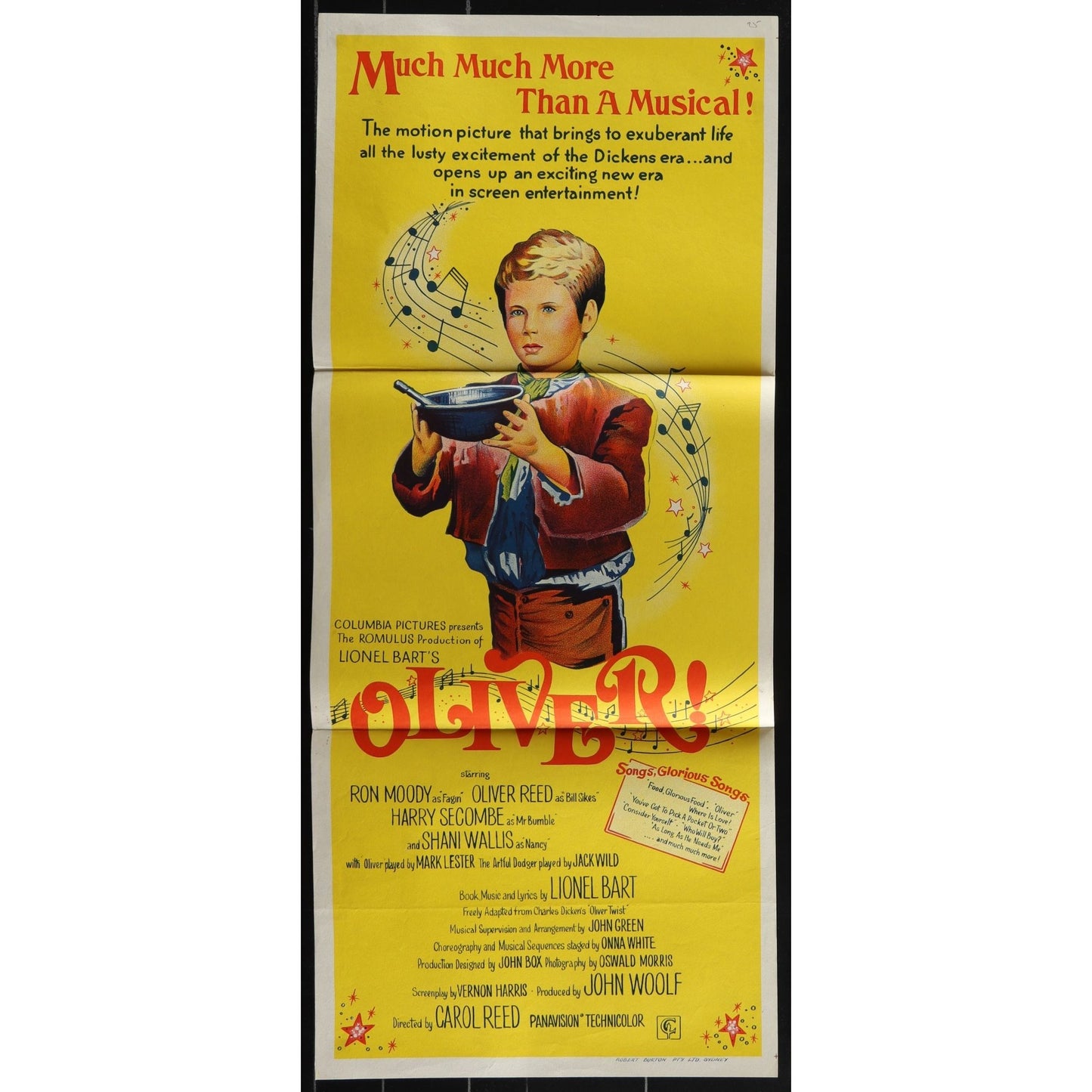 Oliver! (1968) Original Australian Daybill Movie Poster Folded 13x30