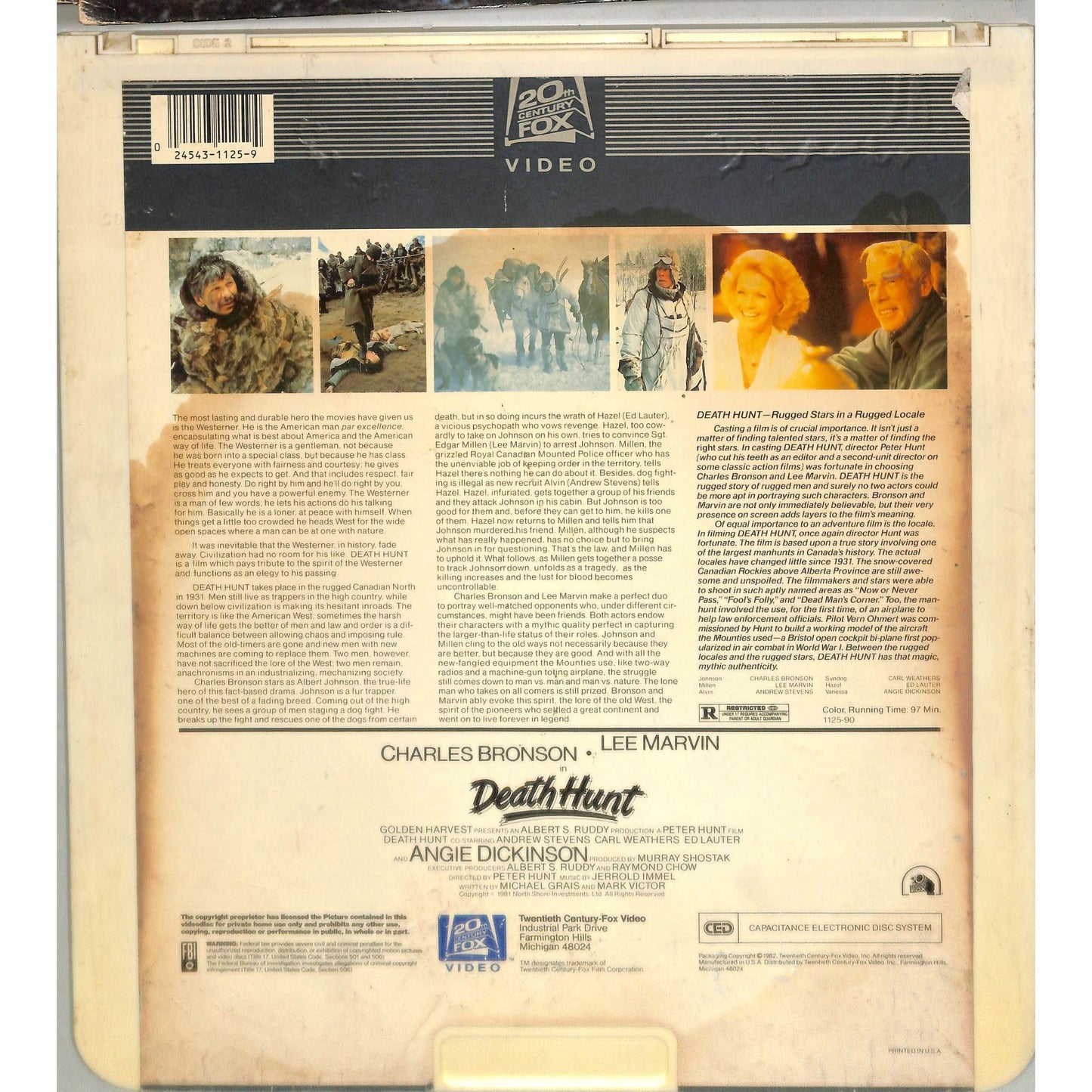 Death Hunt (1981) Vintage CED Videodisc