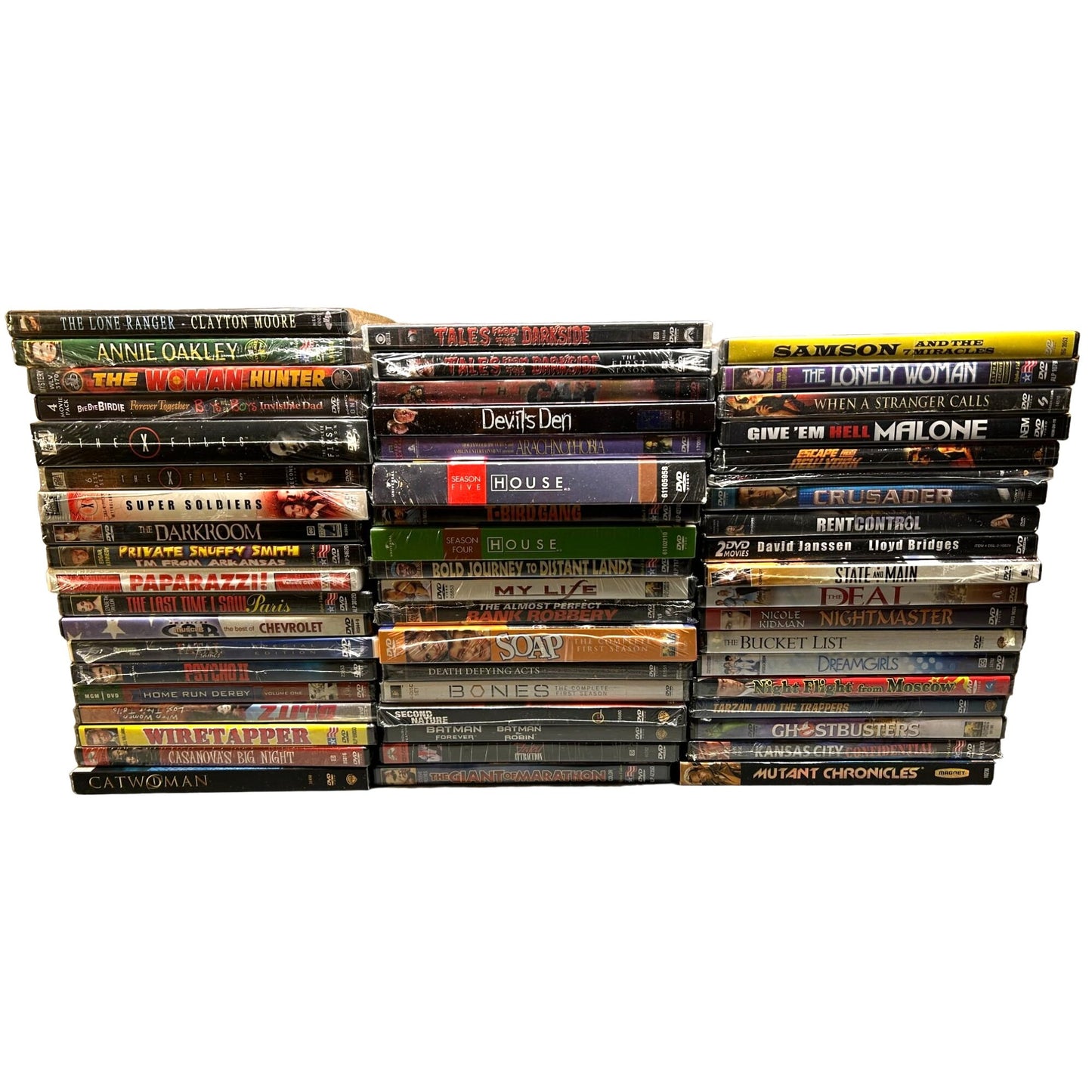 BULK LOT 56 BRAND NEW SEALED DVDs Multiple Genres OOP SJ9