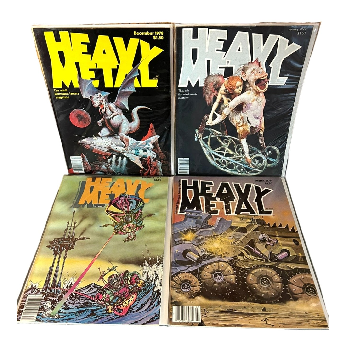 Heavy Metal Magazine - Full Run Apr. 1977 - July 1981 #1-52 Ex. Cond. Boarded