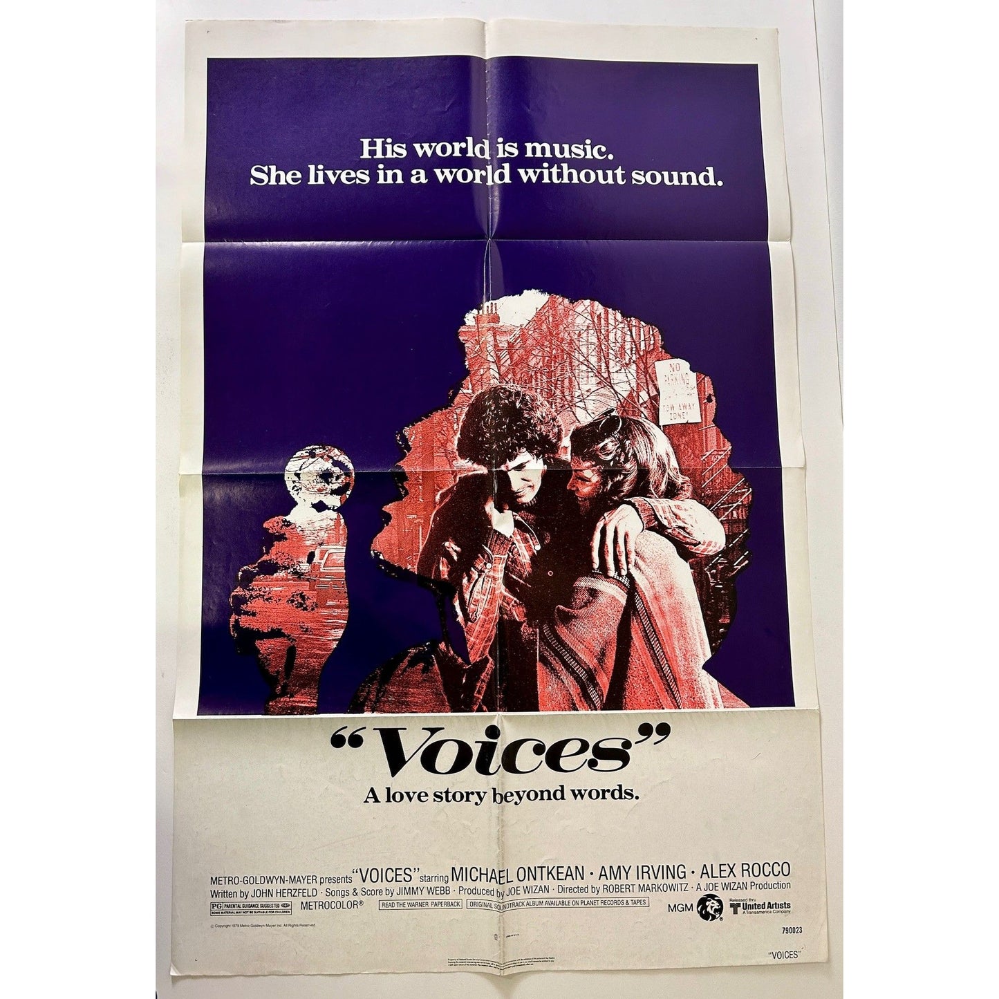 Voices (1979) Original Movie Poster 27x41 Folded Ontkean, Irving