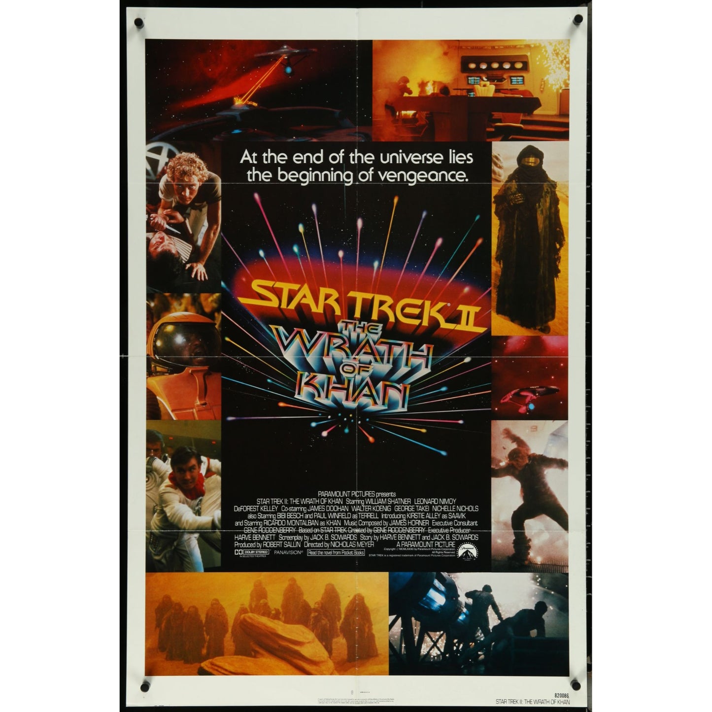 STAR TREK II 1982 The Wrath of Khan Vintage Folded Movie Poster 27" x 41"