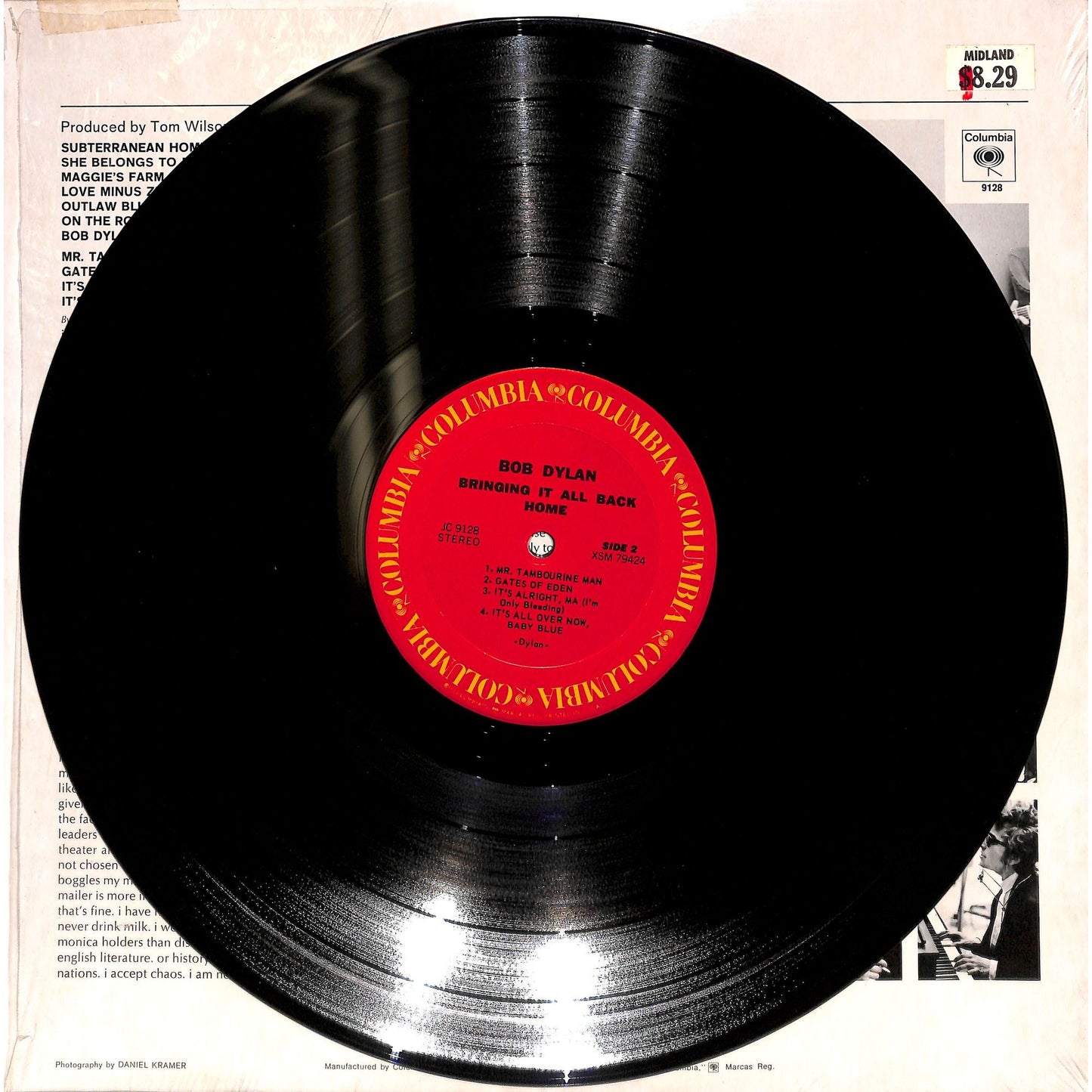 Bob Dylan - Bringing It All Back Home Vinyl Record JC 9128