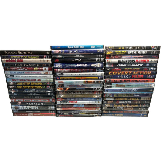 BULK LOT 56 BRAND NEW SEALED DVDS Multiple Genres OOP Horror Titles SJ7