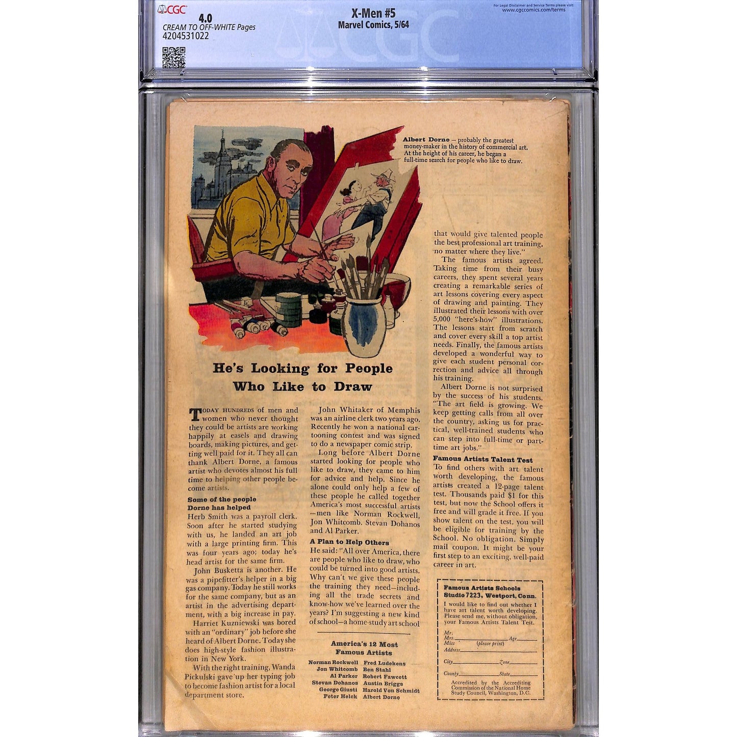 X-Men #5 (1964) CGC 4.0 Marvel Magneto Scarlet Witch Quicksilver Mastermind Toad