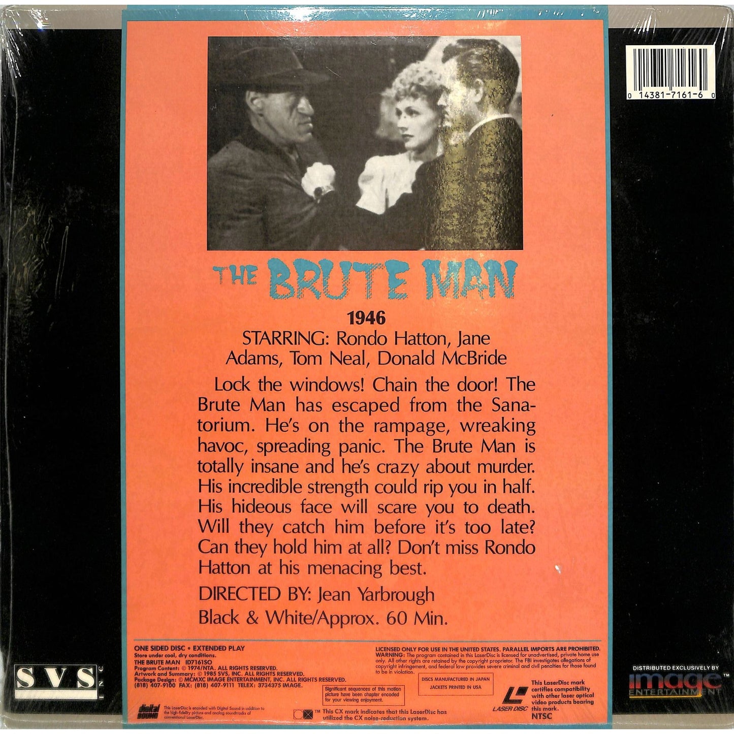 The Brute Man (1946) Laserdisc Video