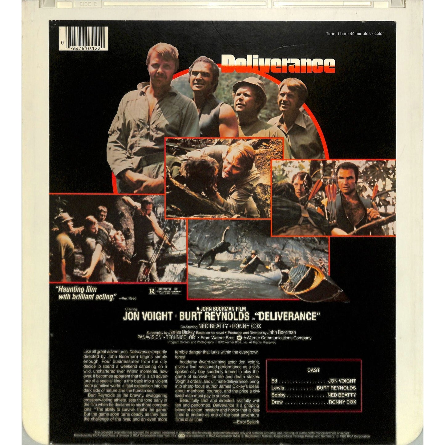 Deliverance (1972) Vintage CED Videodisc TESTED WORKING