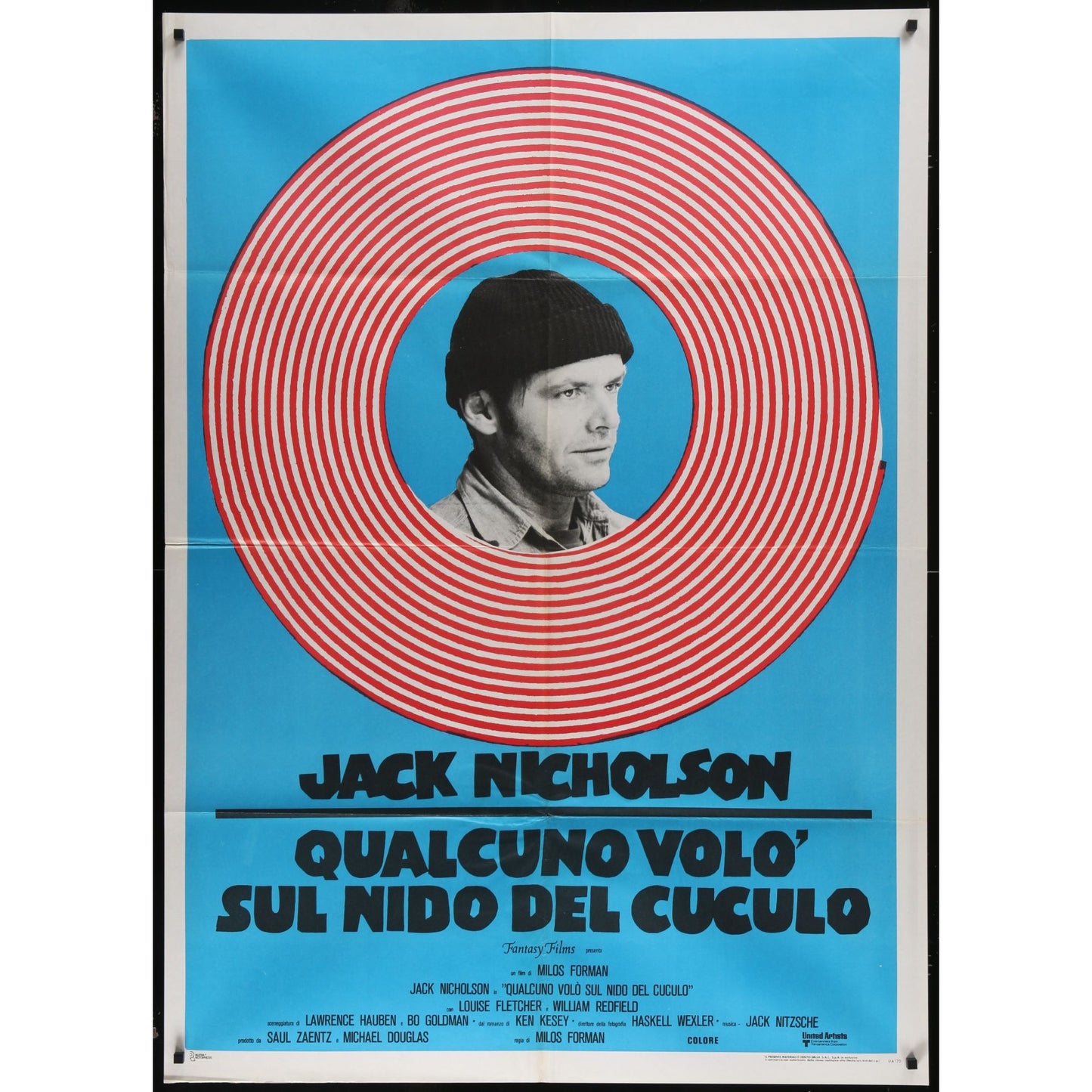 One Flew Over the Cuckoo's Nest (1975) Original 1P Italian Movie Poster 39x55