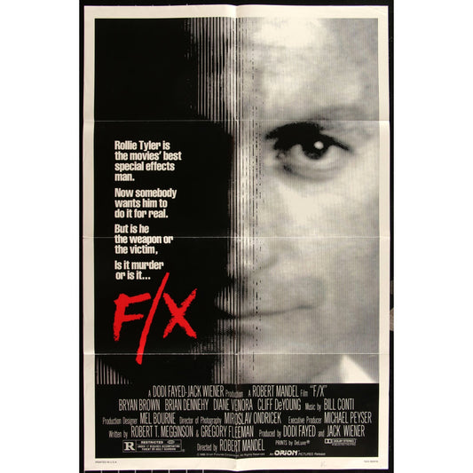 F/X (1986) Original Thriller Movie Poster 27x41 Folded Bryan Brown EM4-39