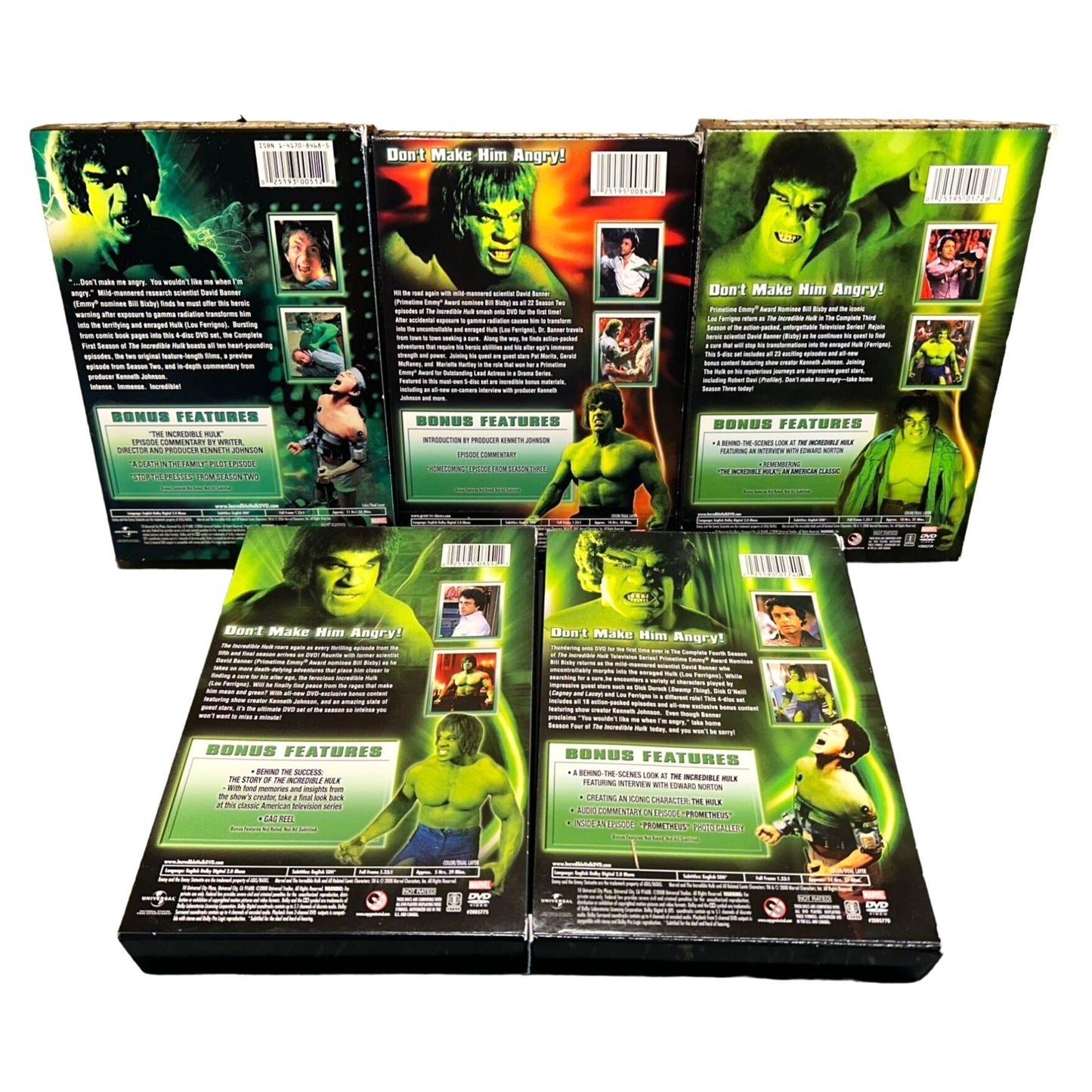 The Incredible Hulk: The Complete Seasons 1-5 DVD Lenticular Covers