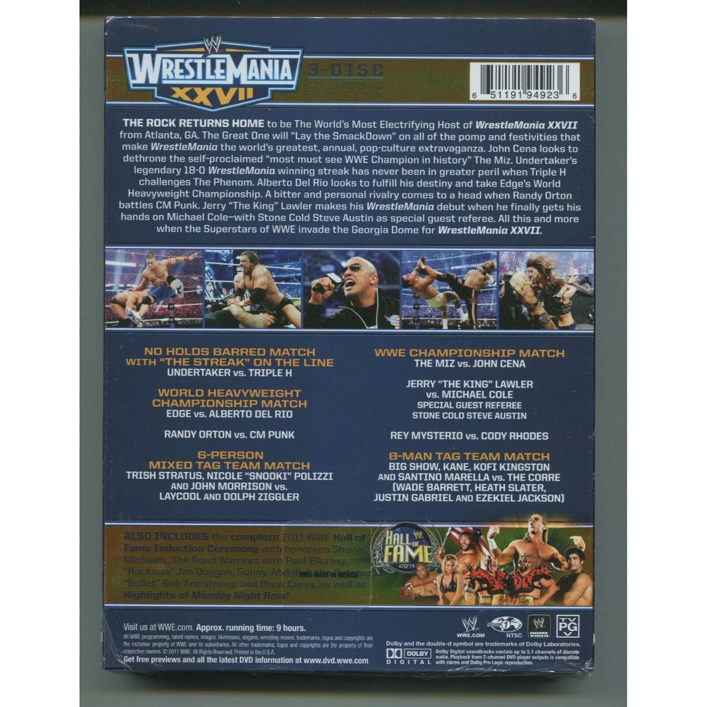 WWE Wrestlemania XXVII DVD BRAND NEW SEALED