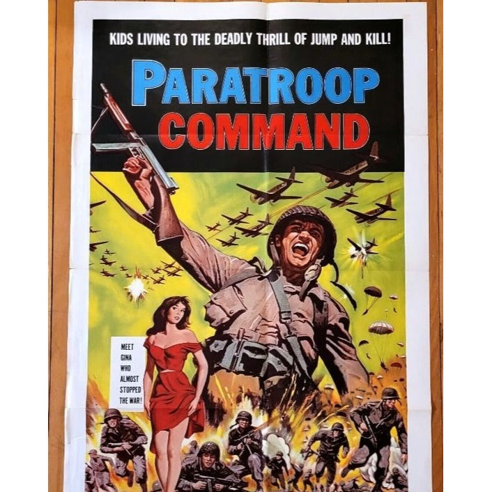 Paratroop Command (1959) Original Movie Poster 27x41 Folded Jack Hogan
