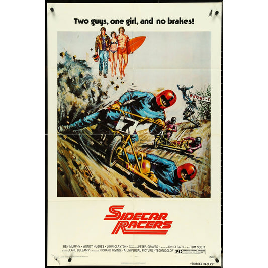 Sidecar Racers (1975) Orig. Movie Poster 27x41 Folded Australian Racing EM1A61