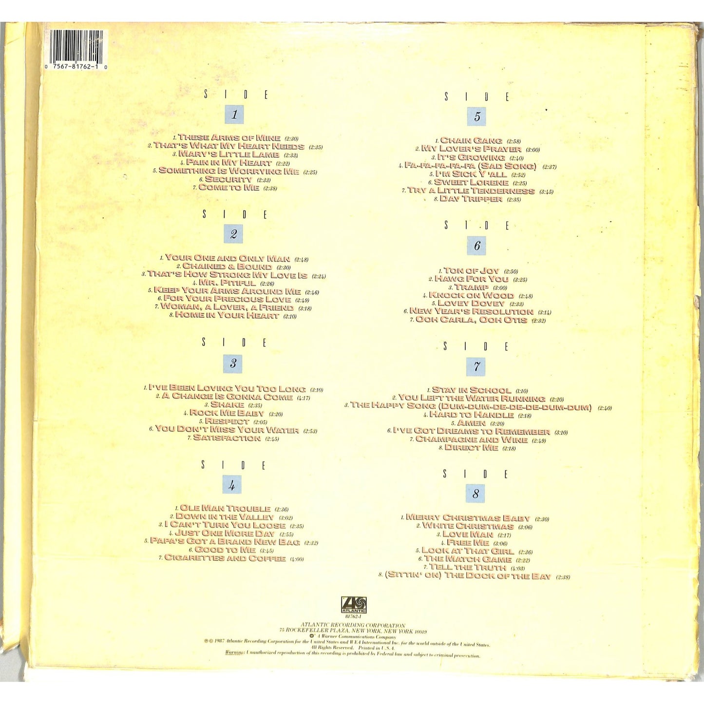The Otis Redding Story (1987) 4LP Box Set