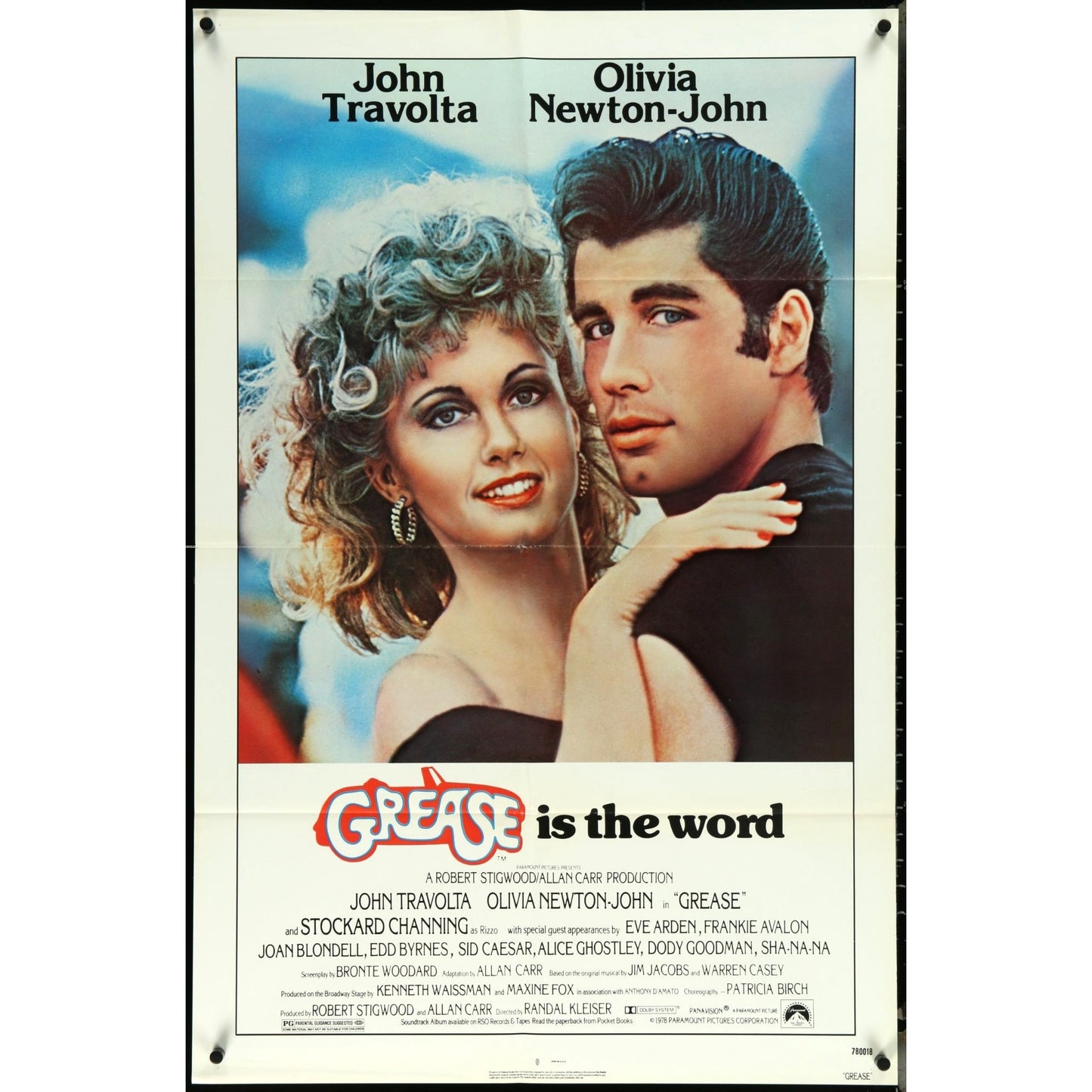 GREASE 1978 Original Theatrical Folded Movie Poster 27" x 41"