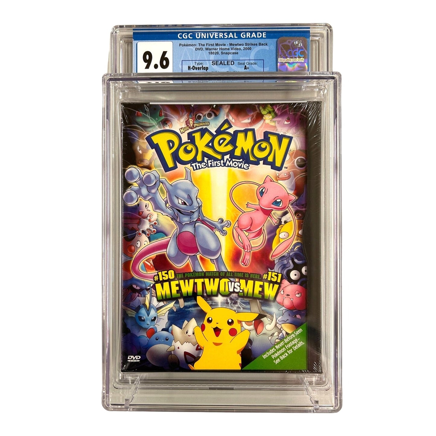 Pokémon: The First Movie - Mewtwo Strikes Back DVD (2000) CGC 9.6 Sealed A+