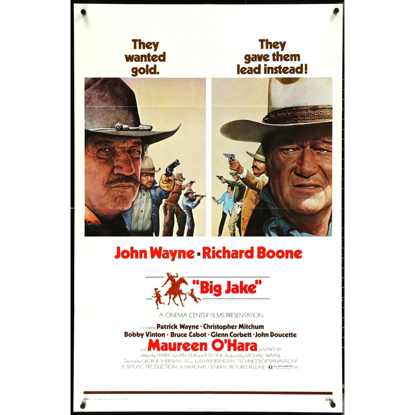 Big Jake (1971) Original Folded Movie Poster 27x41 John Wayne Western EM4-114