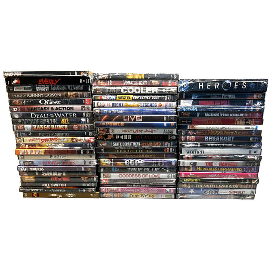 BULK LOT 118 BRAND NEW SEALED DVDS multiple genres SJ4