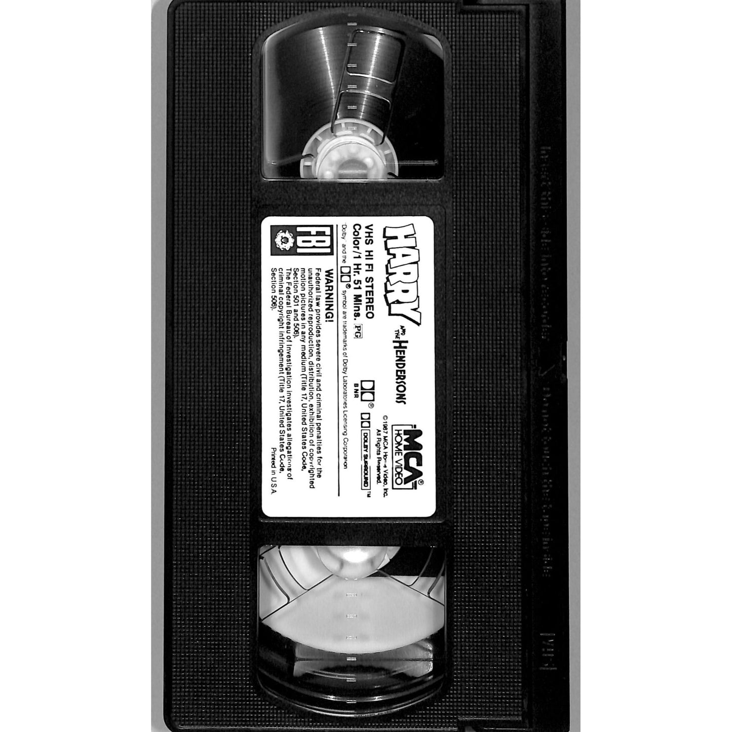 Harry and The Hendersons (1987) VHS Tape Good condition