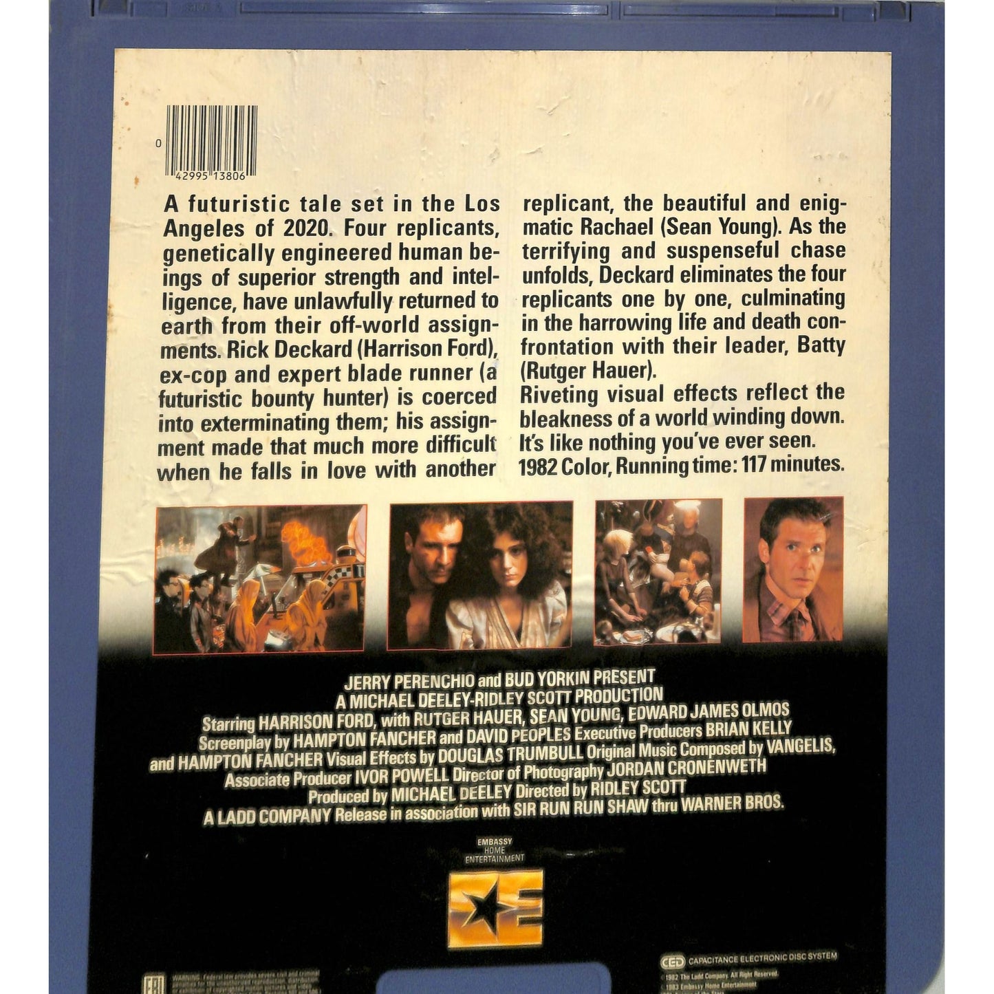 Blade Runner (1982) Vintage CED Videodisc TESTED WORKING