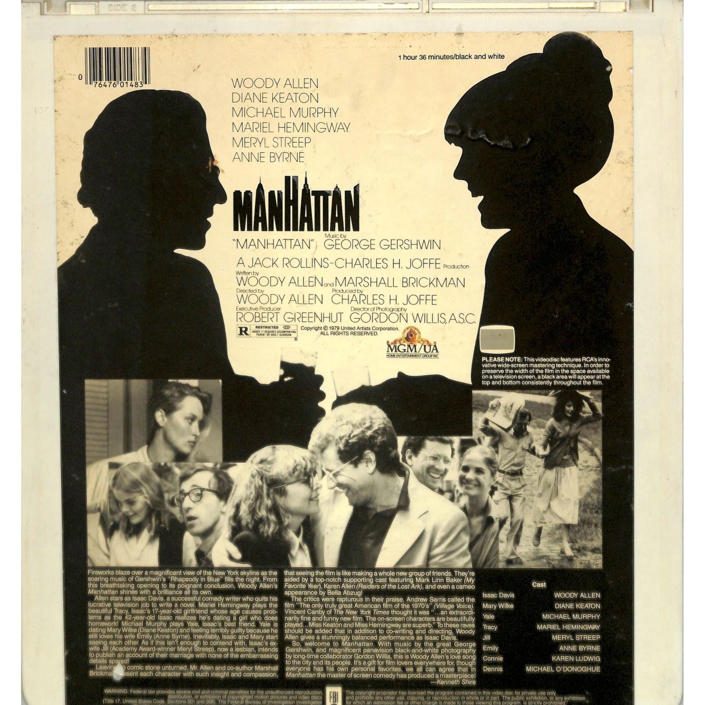 Manhattan (1979) Vintage CED Videodisc