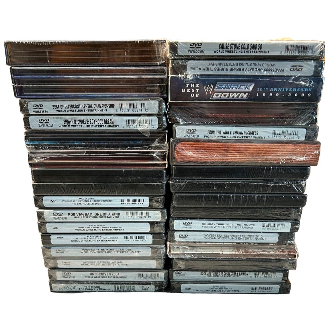 BULK LOT 29 BRAND NEW SEALED Wrestling DVDS - WWE WWF Wrestlemania The Rock GA1