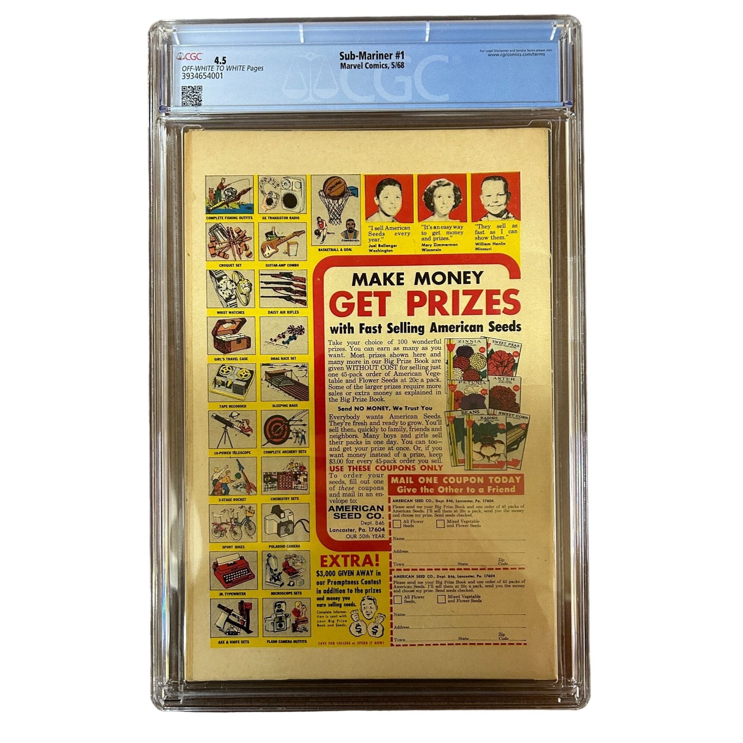 Sub-Mariner #1 CGC Graded 4.5