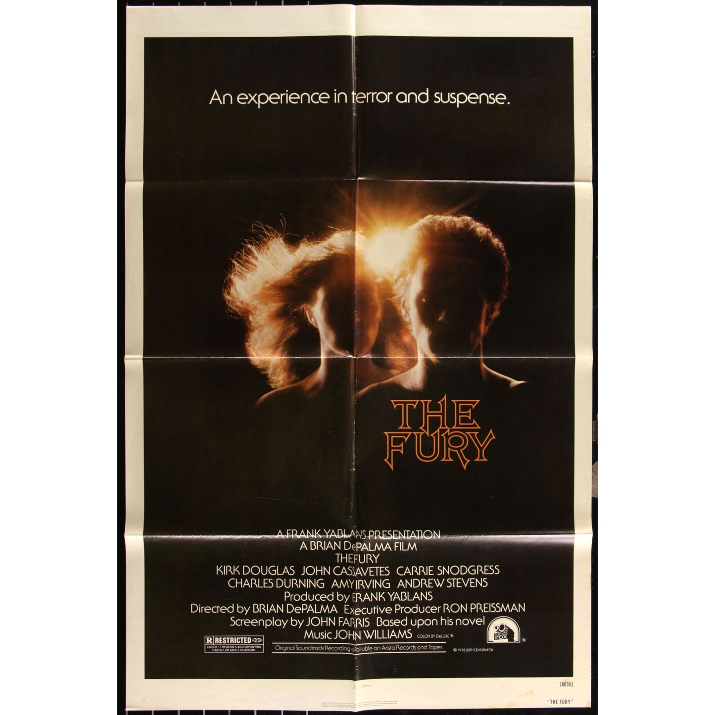 The Fury (1978) Original Movie Poster 27x41 Folded De Palma Kirk Douglas EM4-2