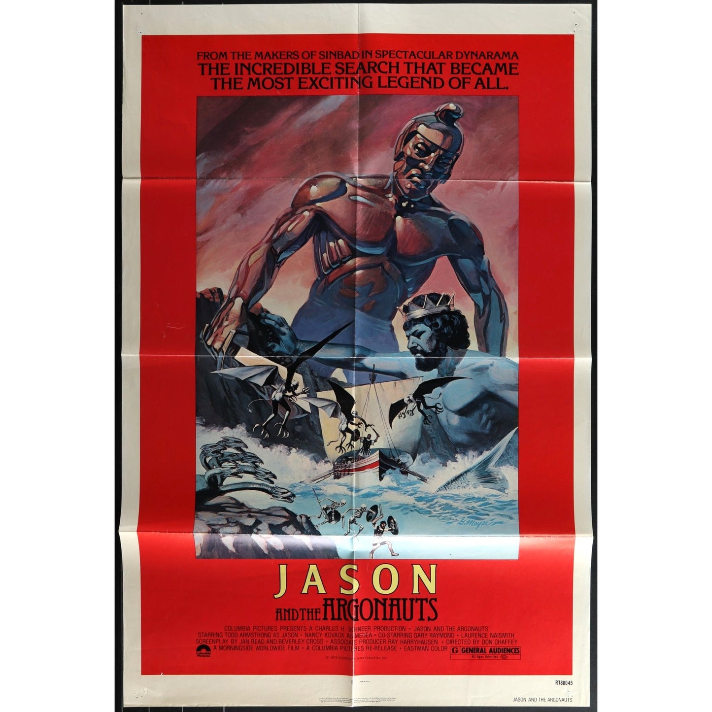 Jason and the Argonauts (1963) Movie Poster 1978 Reissue Folded 27x41 EM4-173