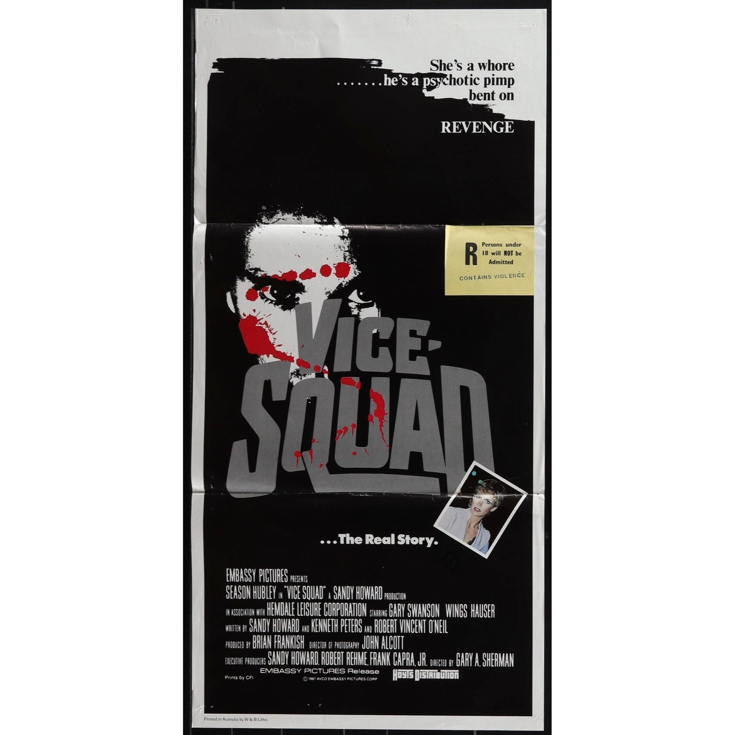Vice Squad (1982) Original Australian Daybill Movie Poster