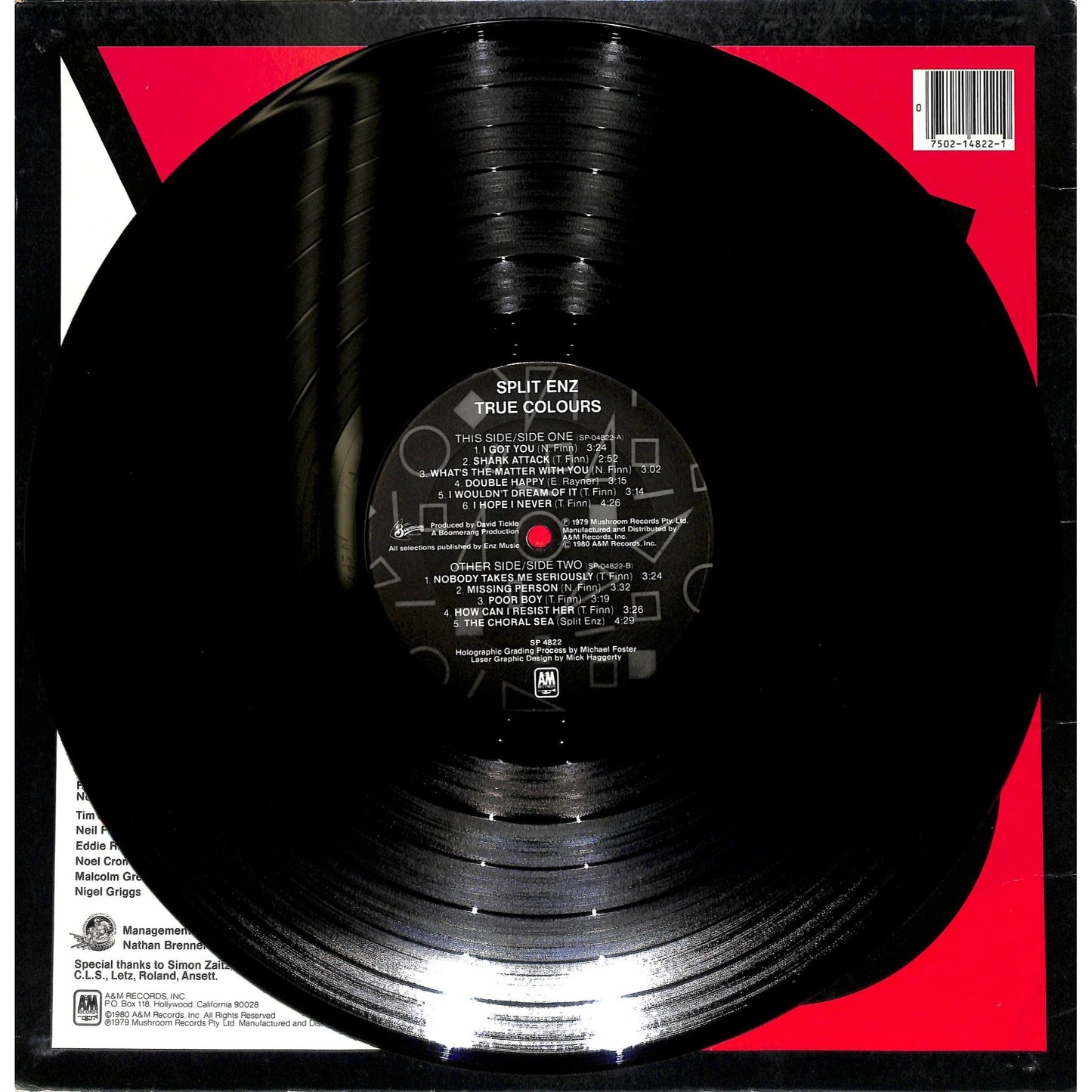 Split Enz - True Colors Vinyl Record SP-4822