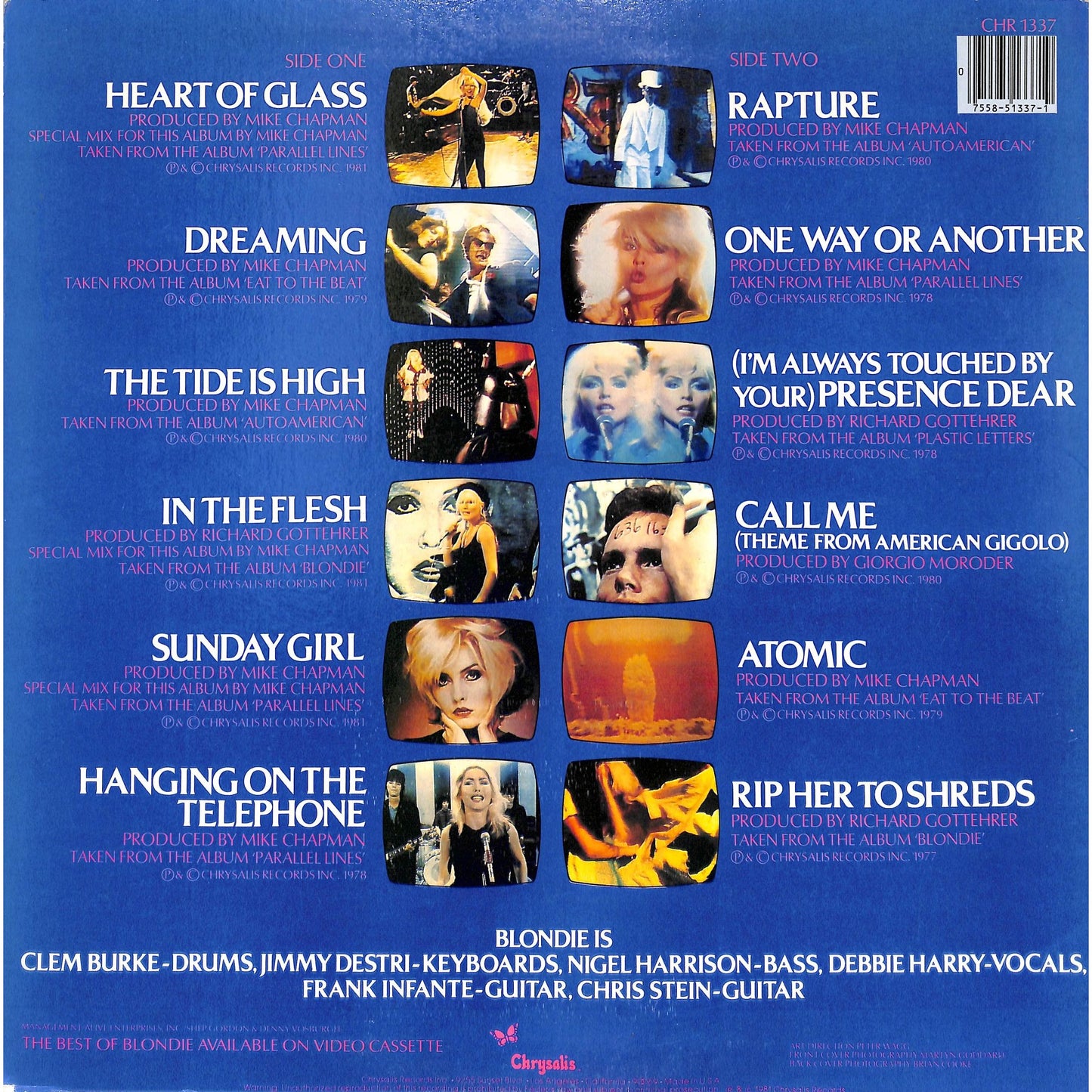 The Best of Blondie Vinyl Record CHR 1337