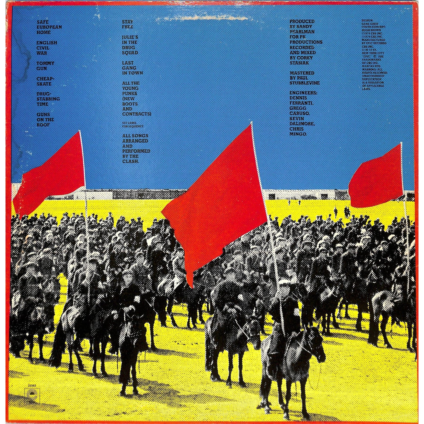 The Clash - Give 'Em Enough Rope Vinyl Record JE 35543