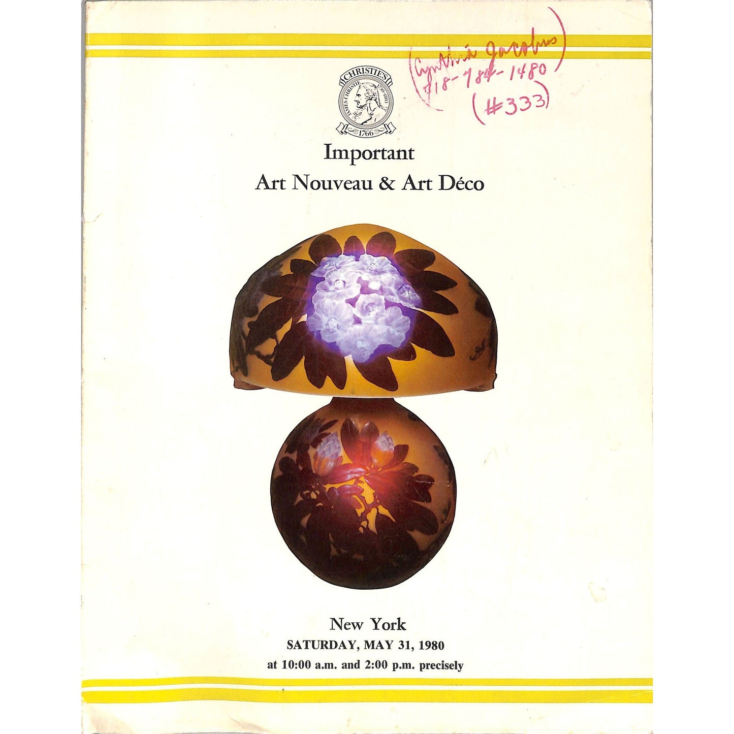 Christie's Art Nouveau & Art Deco Auction Catalog May 31,1980