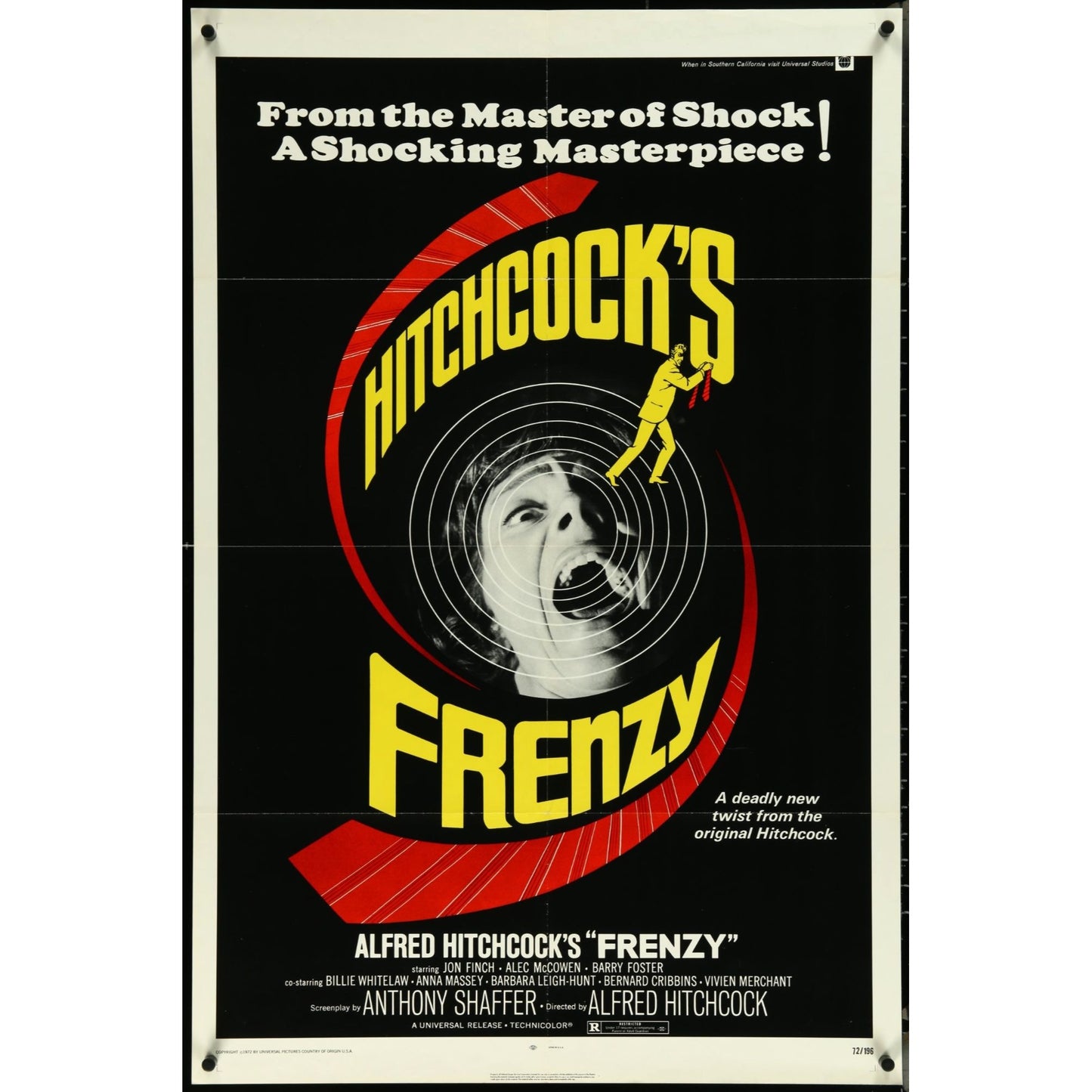 FRENZY (1972) Original Horror Movie Poster 27x41 Folded Alfred Hitchcock