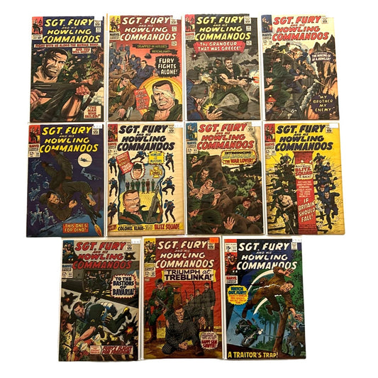 BULK LOT 11 Sgt. Fury and his Howling Commandos Silver Age Marvel Comics VG/F